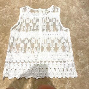 J.O.A White Embroidered Tank